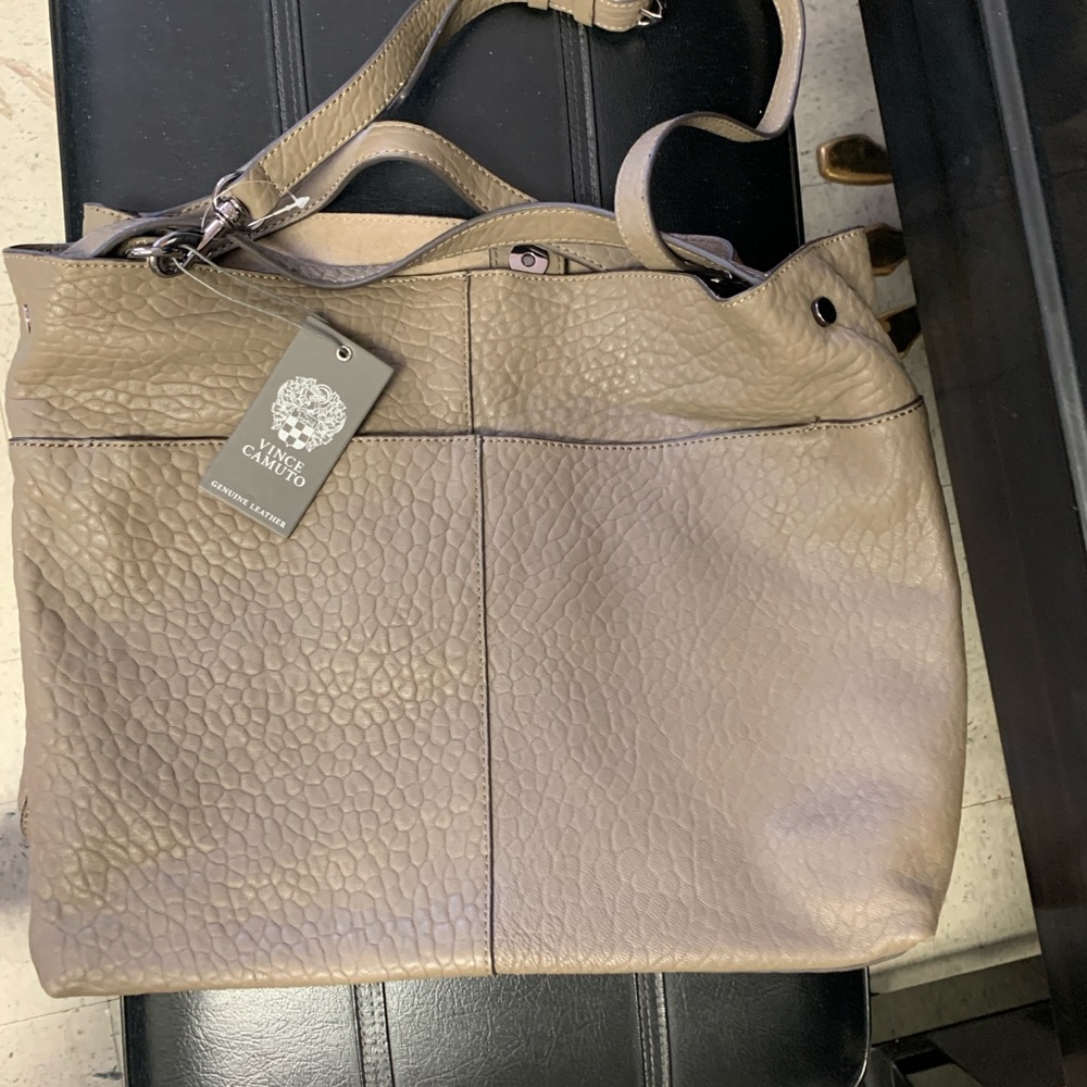 Vince Camuto Textured Beige Tote